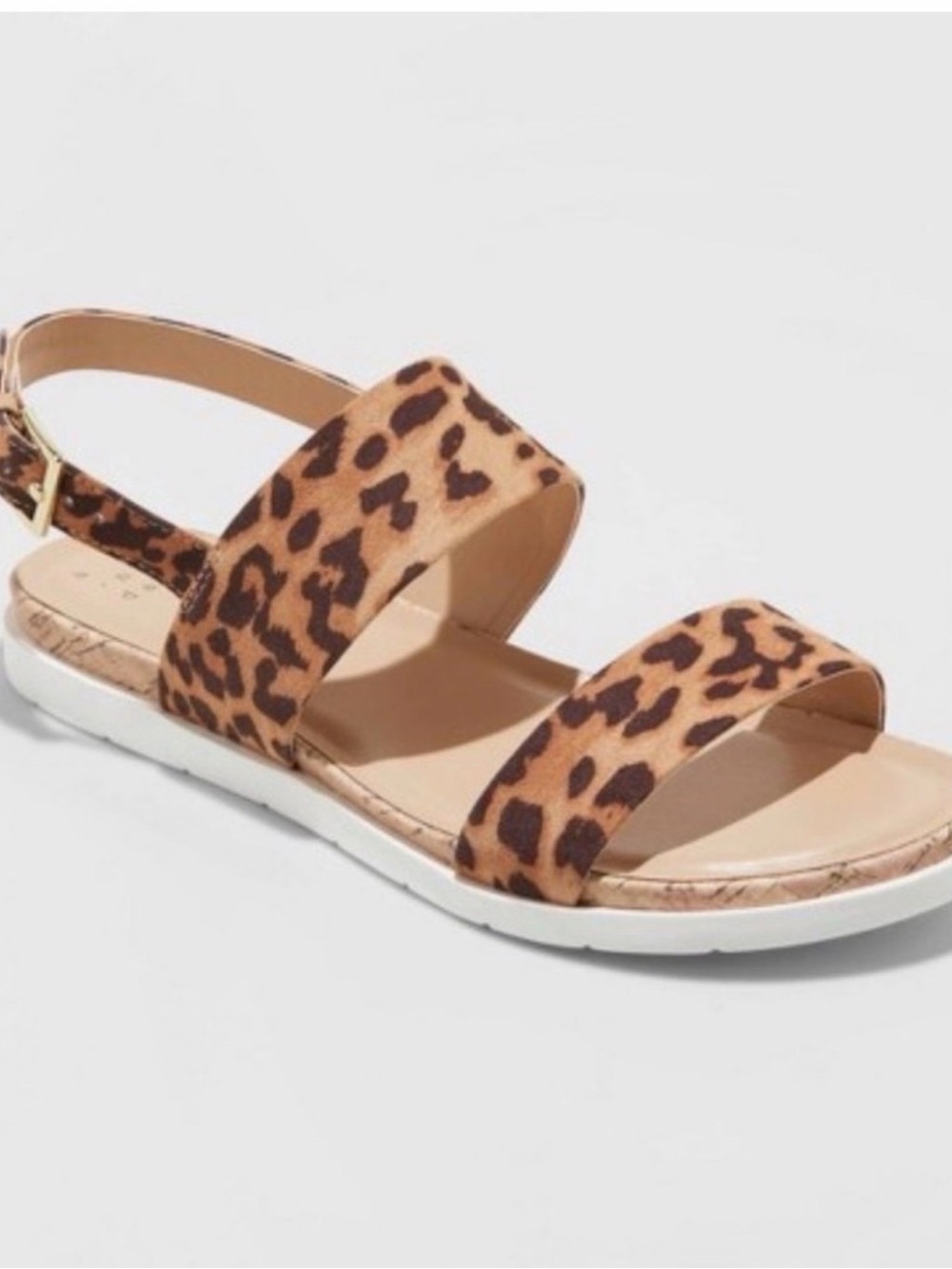 Leopard Print Double Strap Slingback Sandal